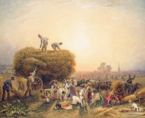 Høyproduksjon, 1832 (wc på papir) av George Shepherd