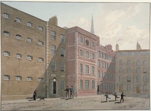 Utsikt over firkanten ved Bridewell, City of London, 1810