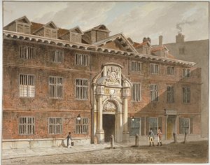 Vestfronten av Blackwell Hall, King Street, City of London, 1811. av George Shepherd