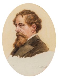 Portrett av Charles Dickens.
