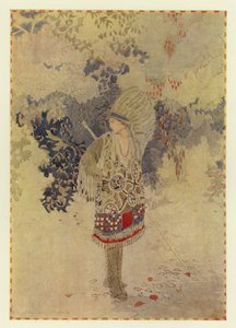 Glooskap gikk alene ved havet (farge litho) av George Sheringham