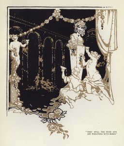 Illustrasjon for The Happy Hypocrite av Max Beerbohm (farge litho) av George Sheringham
