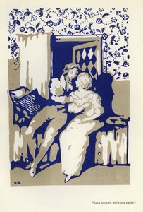 Illustrasjon for The Happy Hypocrite av Max Beerbohm (farge litho) av George Sheringham