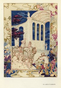Illustrasjon for The Happy Hypocrite av Max Beerbohm (farge litho) av George Sheringham