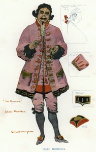 The Duenna av Sheridan: Isaac Mendoza (litho-farge) av George Sheringham