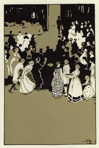 Natten var alltid en med stor lystighet og fest (color litho) av George Sheringham