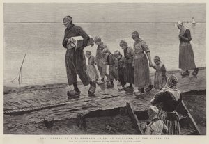 Begravelsen til et fiskers barn, i Volendam, på Zuider Ze av George Sherwood Hunter