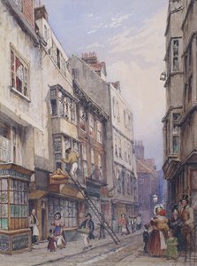 Bell Yard nær Chancery Lane, London, 1835 av George Sidney Shepherd
