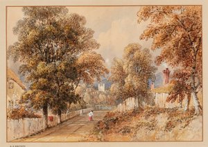 East Stratton (akvarell) av George Sidney Shepherd