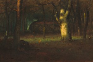 Solnedgang i skogen, 1891 av George Snr. Inness