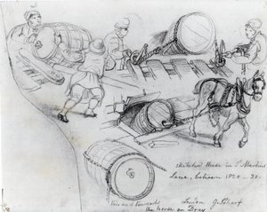 Draymen og hest, ca. 1820-30