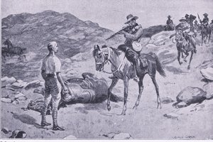 En galant gjerning på marsj til Hoopstad, After Pretoria: The Guerilla War utgitt av Harmsworth Bros Limited 1901 av George Soper