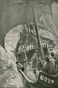 Bartolomeu Diaz runder det sørligste punktet i Afrika (litho) av George Soper