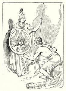 Perseus: "I speilet til skjoldet dukket det opp et ansikt" (litho) av George Soper