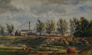 Cutting Great Northern Rail ved Kings Cross, en skisse fra naturen av George Stewart