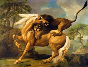 En løve som angriper en hest, ca. 1762