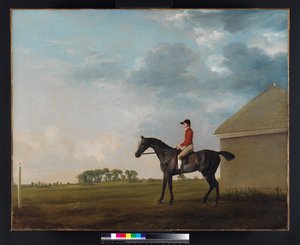 Gimcrack med John Pratt oppe på Newmarket Heath, 1765