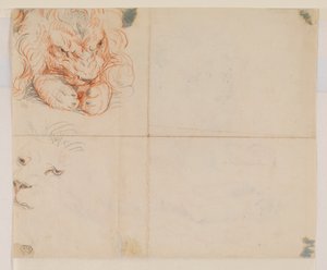 Hode og poter til en løve, verso, 1700- eller 1800-tallet av George Stubbs