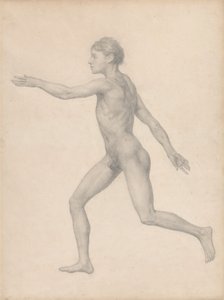 Menneskeskikkelse, sett fra siden, udisseksjonert (ferdig studie for tabell VIII) av George Stubbs