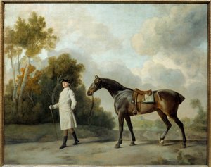 Portrett av Assheton, First Viscount Curzon and His Mare Maria Maleri av George Stubbs (1724-1806) Søn. 1x1,28 m av George Stubbs