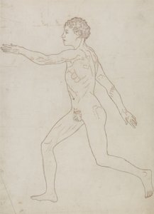 Studie av den menneskelige figuren, sidevisning, fra 