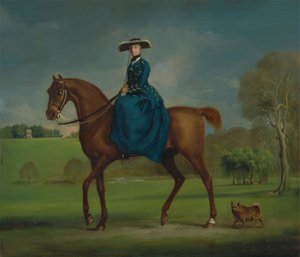 Grevinnen av Coningsby i kostymet til Charlton-jakten, ca. 1760. av George Stubbs