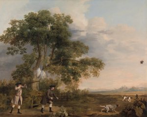 To herrer skyter av George Stubbs