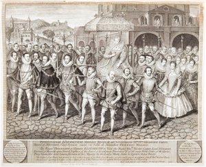 Kongelig prosesjon av dronning Elizabeth I, c1580 1744 av George Vertue