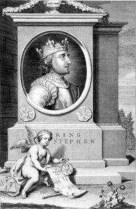 Stephen (ca. 1097-1154) Konge av England, gravert av kunstneren (gravering) av George Vertue