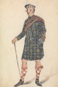Onkel George i kjolen til en høylandsgjeter