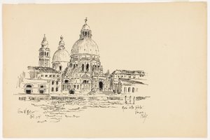 Sta. Maria della Salute, Venezia, Italia, reiseskisse av George Washington Maher