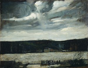 En overskyet dag (Hudsonelven: kommende byge) av George Wesley Bellows