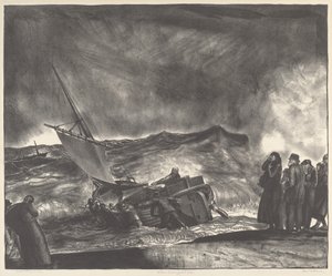 Allan Donn setter til sjøs, 1923. av George Wesley Bellows