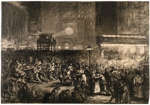 Valgnatt på Times Square av George Wesley Bellows