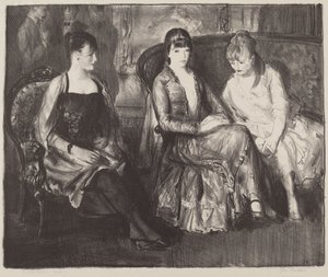 Elsie, Emma og Marjorie, andre stein, 1921. av George Wesley Bellows