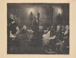Bønnemøte, andre stein, 1916. av George Wesley Bellows