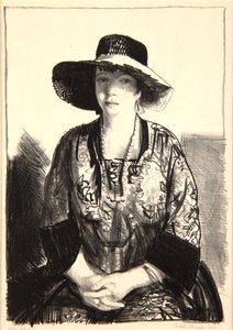 Den svarte hatten, 1921 av George Wesley Bellows