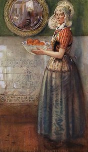 The Bowl of Appelsin (farge litho) av George Wharton Edwards
