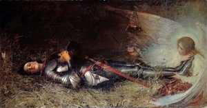 Hundreårskrig: "" The Sleep of Joan of Arc (1412-1431) i fengsel"" Maleri av William George Joy (1844-1925) 1895