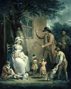 Dancing Dogs, gravert av Thomas Gaugain (1748-1812), pub. av T. Philipe, 1796 (stippgravering) (par 125548) av George after Morland