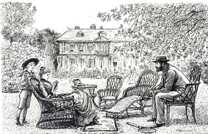 En gravering som viser typiske kurvmøbler. Illustrert av George du Maurier (1834-1896), en fransk-britisk tegneserieskaper og forfatter av George du Maurier