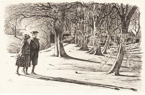 To barn i snøen av George du Maurier