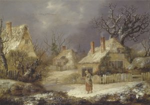 Et vinterlandskap (olje på lerret) av George of Chichester Smith