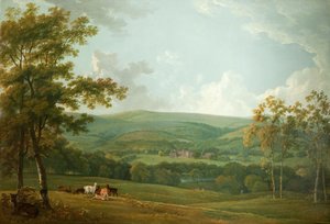 En fjern utsikt over Towneley Hall, ca. 1777