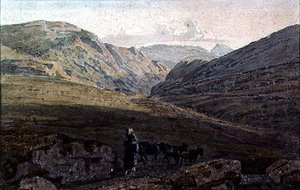 Fjelllandskap - Kveld av George the Younger Barret