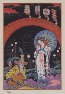 The Romance of Parfum: Kina (litho-farge) av Georges (after) Barbier