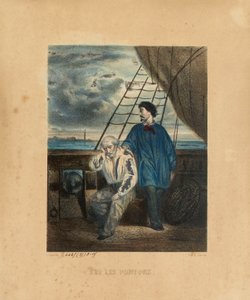 På pontonen, gravert av H. Jannin, 1848 av Georges Alexandre after Fischer
