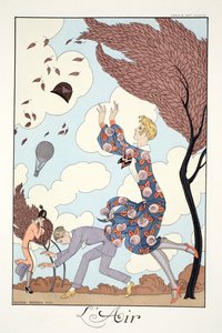 Air, fra 'Falbalas & Fanfreluches, Almanac of Present, Past and Future Modes' av Georges Barbier