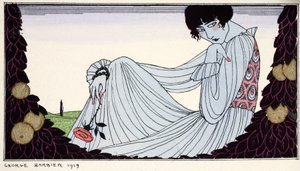 Kontemplasjon 1919 (stensiltrykk) av Georges Barbier