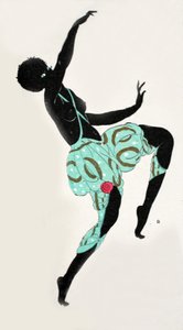 Dansende jente (pochoir-trykk) av Georges Barbier
